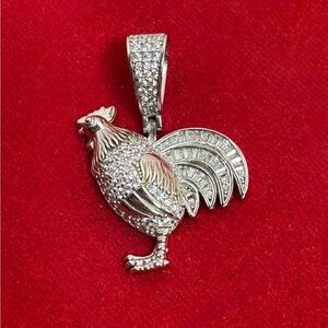 Sterling silver rooster pendant